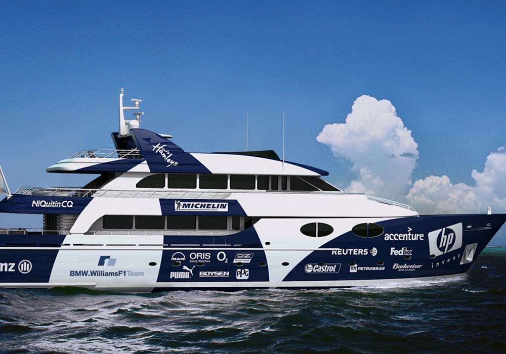 Formel-1-inspiriertes Superyacht-Konzept aus einem früheren DAMEN-Shipyard-Projekt von BAMAT